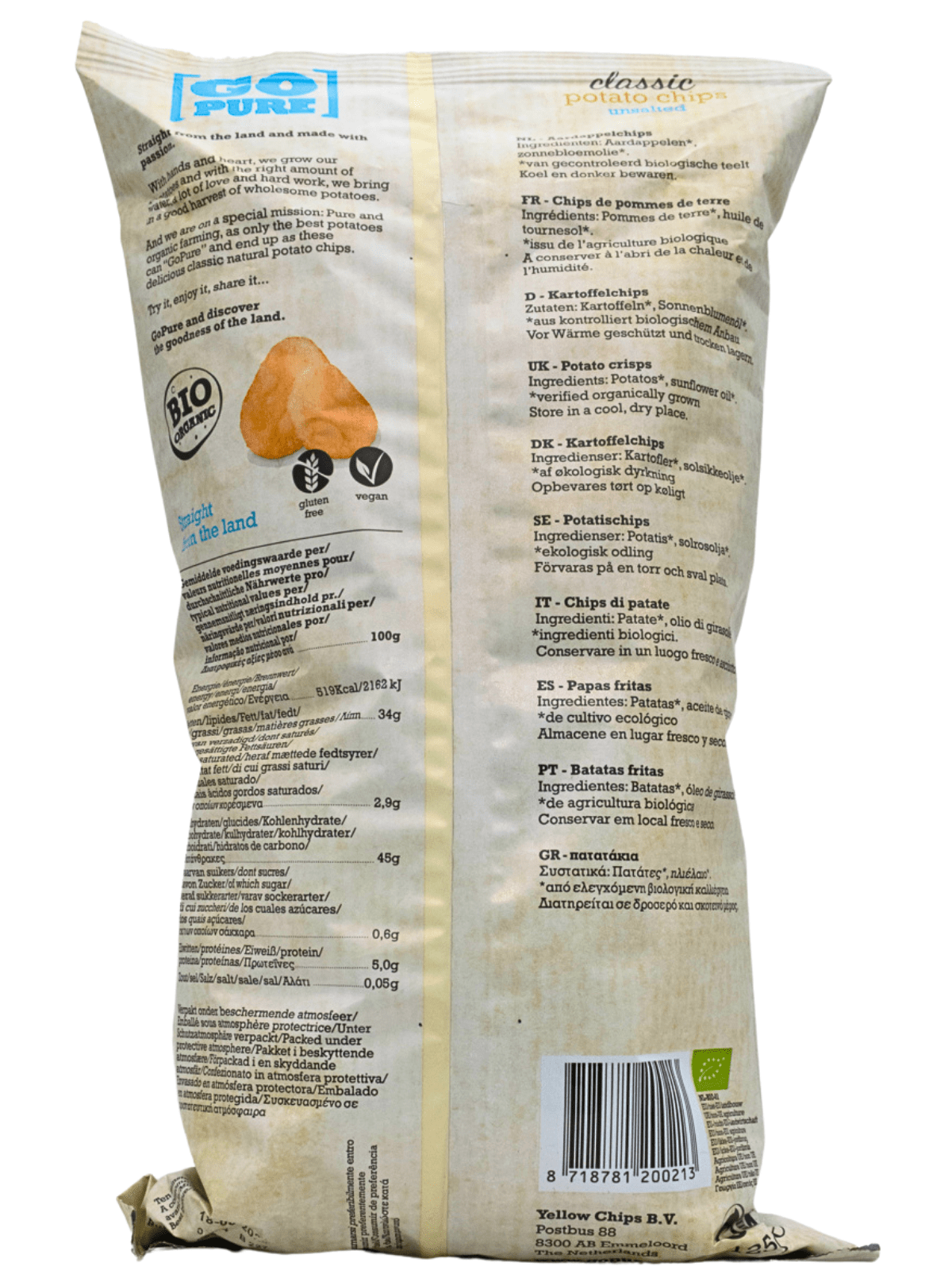 CHIPS ΦΥΣΙΚΑ UNSALTED BIO 125gr