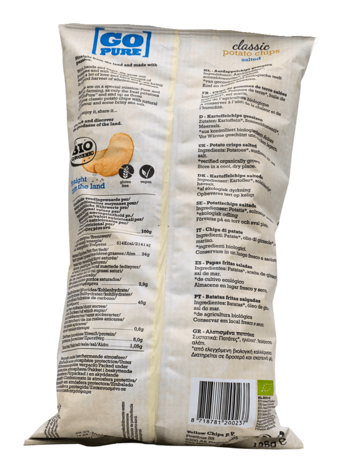 CHIPS SALTED BIO 125gr