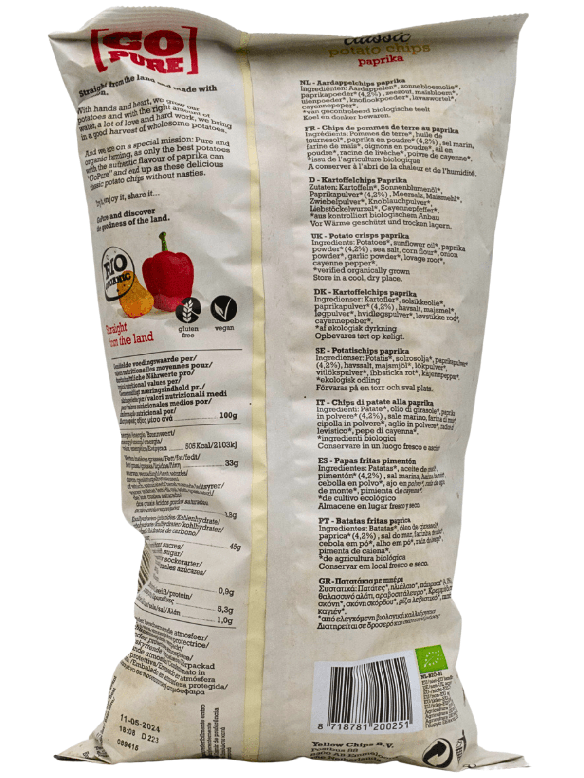 CHIPS PAPRICA BIO 125gr