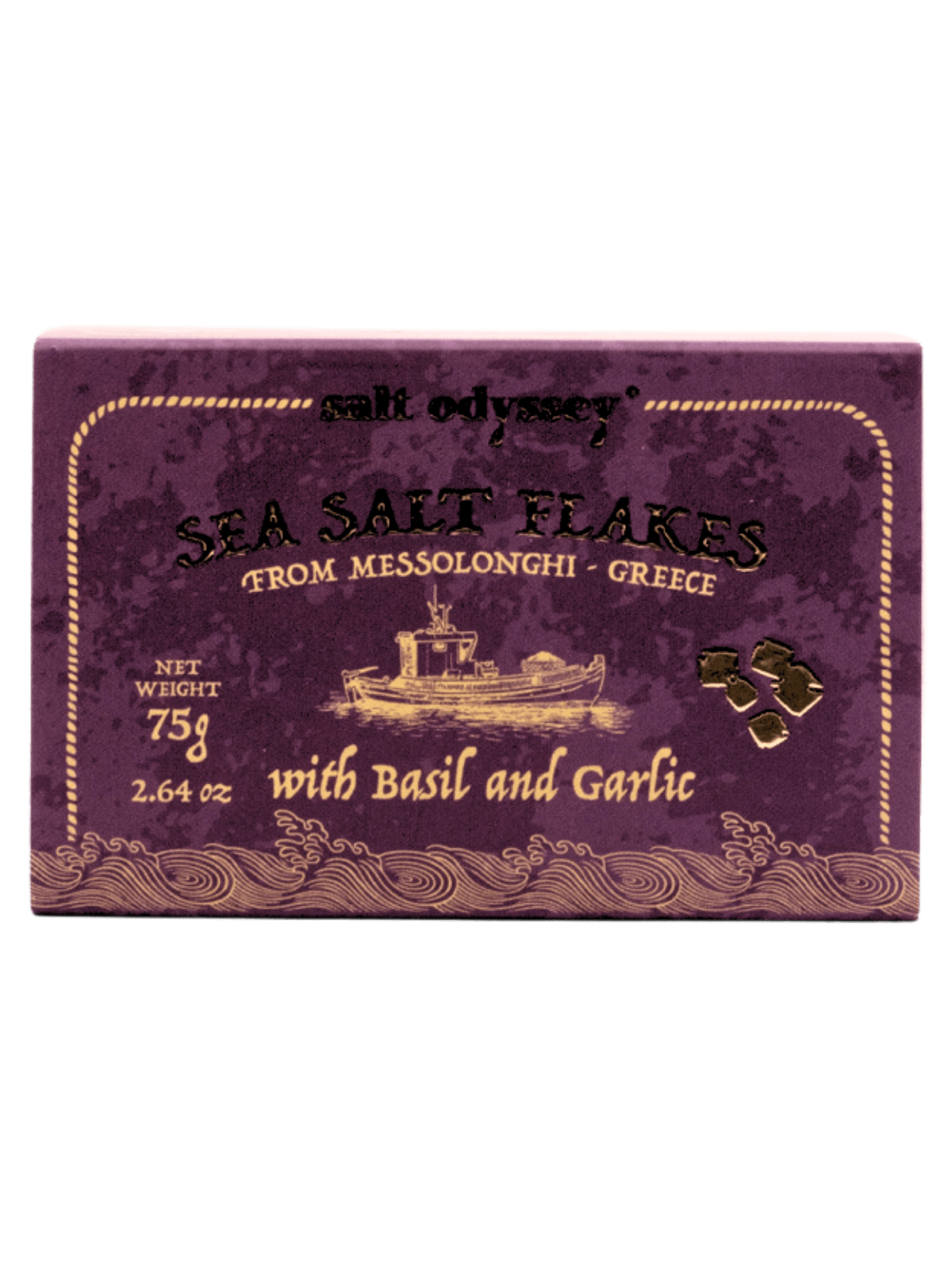 SEA SALT FLAKES WITH BASIL & GARLIC 75gr