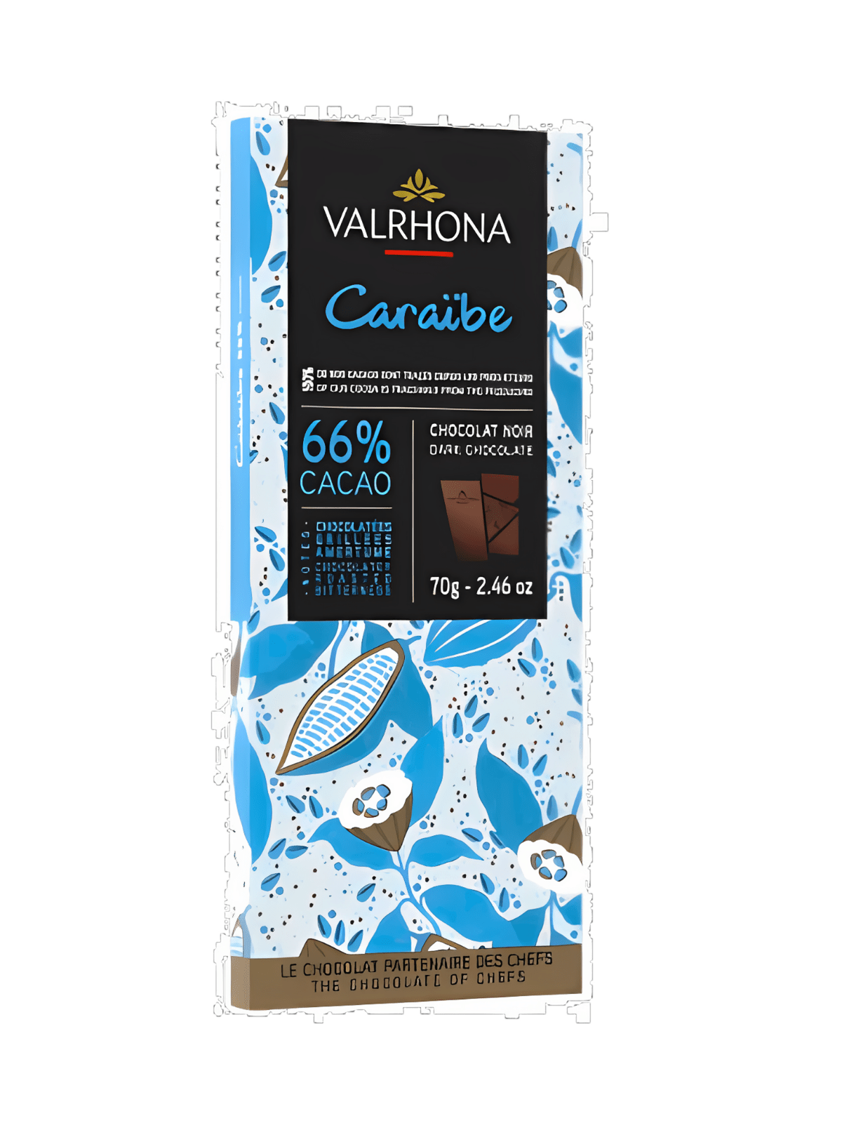 VALRHONA TABLETTE CARAIBE HAZELNUT SLIVERS  66% 120gr