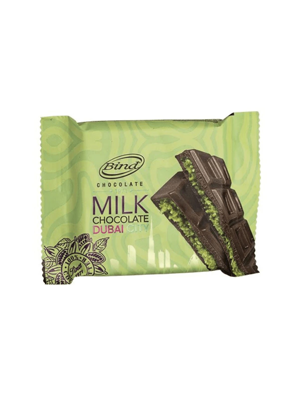 DUBAI MILK CHOCO WITH PISTACHIO/KADAYIF 60gr