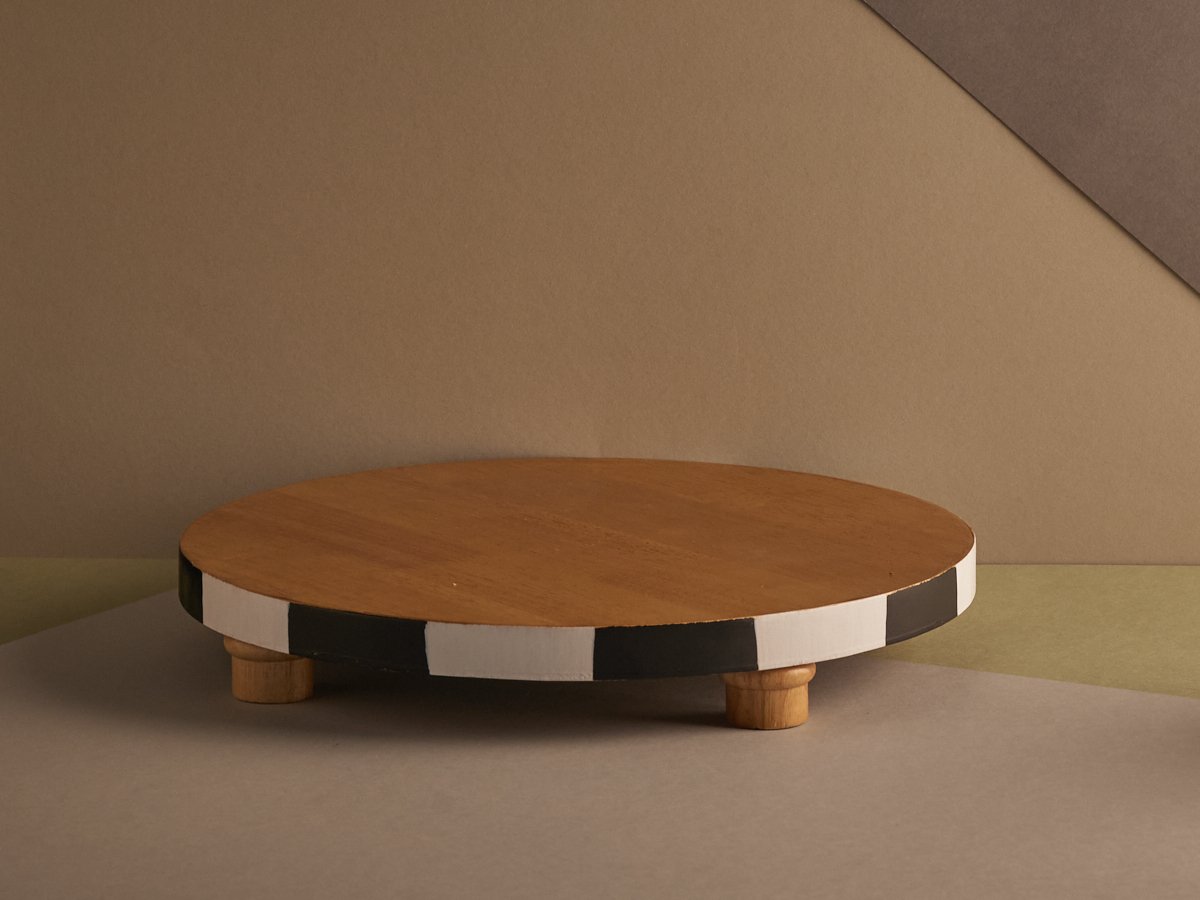 2634A SET WOOD TRAY B&W